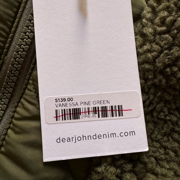 Dear John VANESSA QUILTED SHERPA JACKET PINE GREEN - Picture 5 of 5